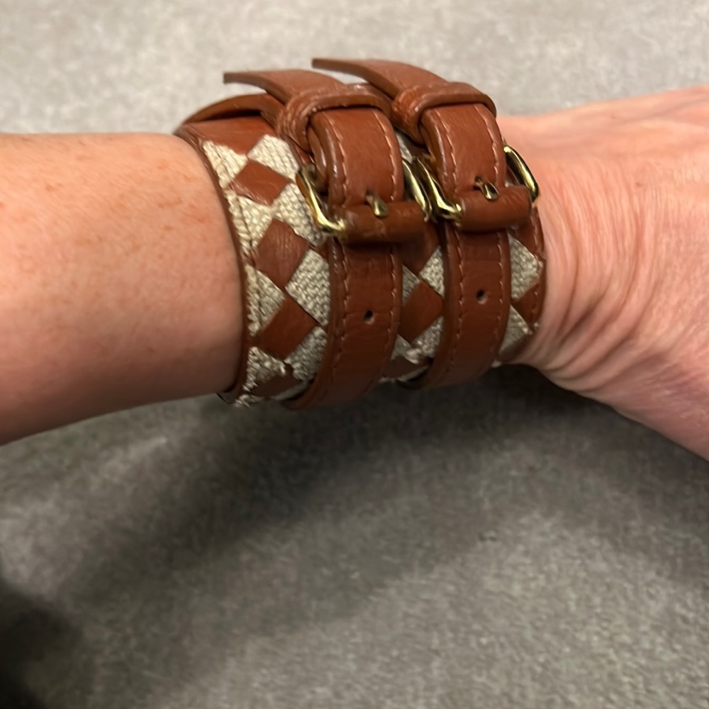 Bottega Veneta vintage brown leather cuff